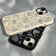 Simplicity Graffiti Silver Love Pattern Phone Case Compatible for IPhone 15 13 11 14 12 Pro Max 7/8 Plus IPhone SE 2020 X XS MAX Fashion Shockproof Case