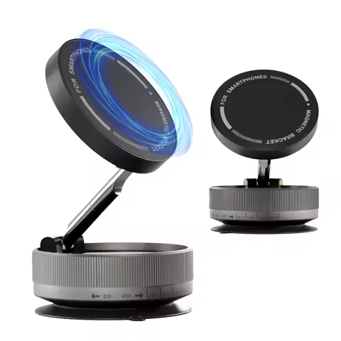 15W Wireless Charger Stand N55 Magnetic Vacuum Portable 360° Rotatable Fast Charging Car for Magsafe