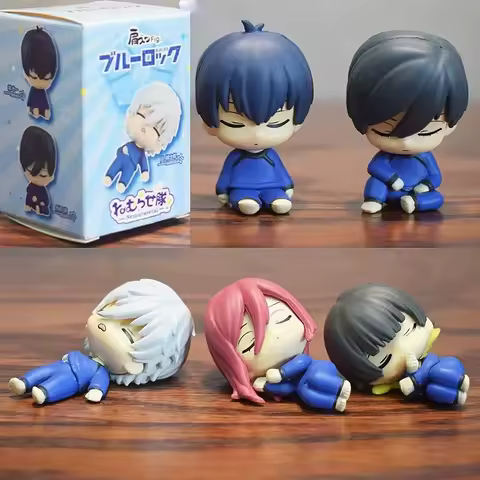 5pcs Anime Blue Lock Figurine Sleeping Dolls Isagi Yoichi Nagi Seishiro Chigiri Hyoma Rin Itoshi Yoi