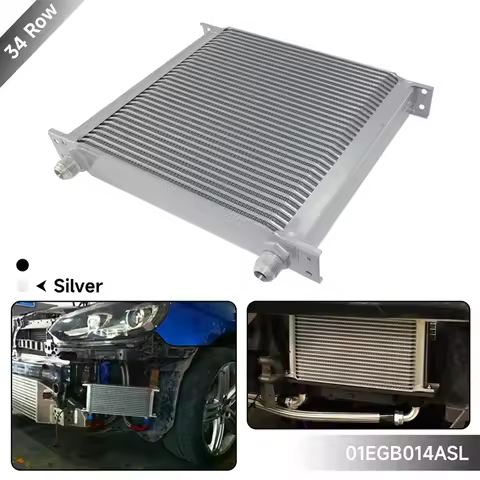 AN10 34/40 Row Aluminum Engine Oil Cooler Radiator Transmission MOCAL Style Silver/Black