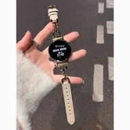 适用gt4手表带高级真皮金属皮质手表带月牙手表watch4pro表带Suitable for Gt4 Watch Strap, High-grade Genuine Leather Metal Lea