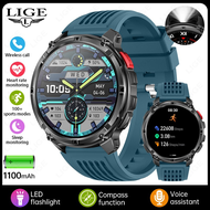 LIGE Smartwatch 2026 1.7 "IPS จอ HD 1100 MAh พร้อมโทรผ่านบลูทูธไฟฉายแบบมีเข็มทิศและการแจ้งเตือนเครื่