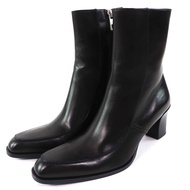 成色極佳的BALLY TIURA-FE 側拉鍊真皮踝靴，黑色，35.5 碼，附防塵袋，義大利製造