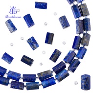 1set 2 Strands Lazuli Beads Strands with Seed Beads Faceted Column 8.5-11x5.5-6.5mm Hole: 1mm