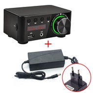 Mini Audio HiFi Bluetooth 5.0 HiFi Power Amplifier Class D Digital Amp USB Sound Card AUX 50W*2 Hom