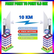 Point To Point Wifi Package 10 Km Full Setting 5.8 GHz Power Beam PBE M5 400 | Backbone 10 km | Offi
