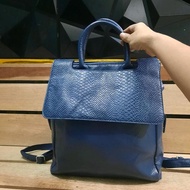Ransel Kulit Giles N Brooks Original Authentic Backpack Leather Navy color Wanita Sekolah