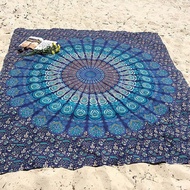 【A NEW】 New Beach Towel Round Folding Wall Hanging Quick-Dry Throws Mandala Outdoor Picnic Mat Peacock Camping Carpet Swimming Towels