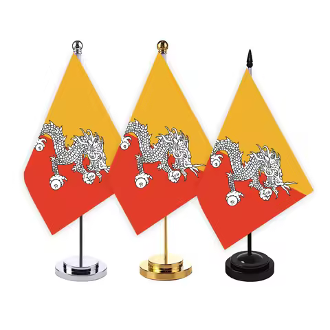 CYPOMELO office desk flag Bhutan flag 14x21cm Bhutan desktop small decoration flag including flagpol