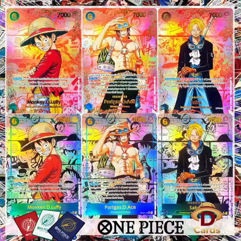 One Piece OPCG Card HoloFoil Curated Deck Set Luffy Ace Sabo holographic Rare Art Textures Anime Col