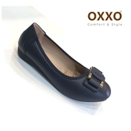 OXXO รองเท้าคัทชู รองเท้าเพื่อสุขภาพ รองเท้าแฟชั่น ประดับอะไหล่ oxxo หญิง ใส่ทำงาน ส้นpuสูง1นิ้ว เท้าอวบให้บวก X82038
