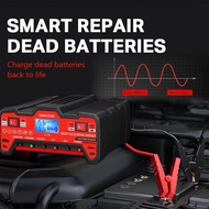 12V 24V Car Battery Charger Motorcycle Lorry Repair Charging Motor Pulse Repair Charge Pengecas Bate