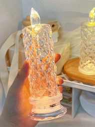 1 件 Led 玫瑰蠟燭燈,適用於派對裝飾、季節性裝飾夜燈道具,不含電池