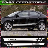 2PCS Car Door Side Skirt Stickers For Mitsubishi Lancer Evo 10 8 9 X 3 Line Auto Accessories Vinyl F