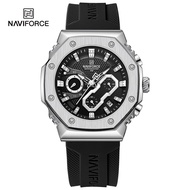 นาฬิกา NAVIFORCE สำหรับผู้ชายกันน้ำนาฬิกาข้อมือ Tali Jam Tangan Karet 2023นาฬิกากีฬาของขวัญสำหรับแฟน8035