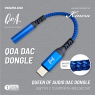 Kinera QOA Queen Of Audio DAC Dongle DAC Type C to Female 3.5mm Blue Braided Cable