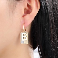 Korean Version Fashion Influencer Letter B Double-Layer Earrings DS925 Silver Needle Earrings Popula
