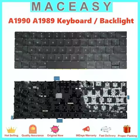 Macbook Pro 13/15inch Loptop Replacement Keyboard Backlight Usr for Loptop A1990 A1989 Bulit-in Keyb