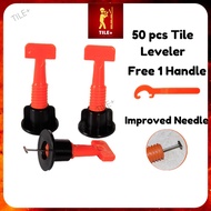 TILE+ 51PCS REUSABLE TILE LEVELING SYSTEM TILE SPACERS TILE CLIPS WITH WRENCH TILE POSITIONING