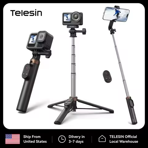 TELESIN Mini Remote Control Selfie Stick Tripod for DJI Osmo Action 6 5pro 4 360 GoPro Hero Smartpho