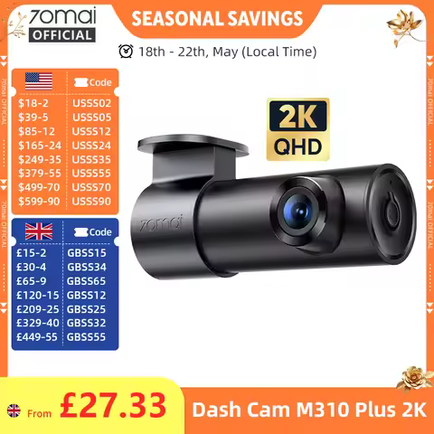 70mai Dash Cam M310 Plus 2K 1440P 143°FOV F1.55 Smart Voice Control 24H Parking Guard Night Vision 7