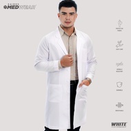 [NO EMBROIDERY] KAIROS Laboratory Gown Long Sleeves Doctors Gown Katrina White Fabric