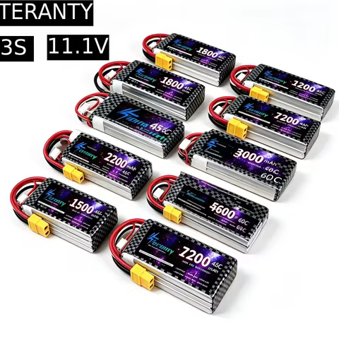 1PCS TERANTY RC Lipo 7.4v 11.1V 2S 3S 1500mAh 1800mAh 2200mAh 3000mAh 4200mAh 5600mAh 7200mAh Batter