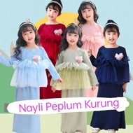 HAPPYkids Baju Raya 2023 Baju Kurung Budak Perempuan Peplum Baju Kanak2 Perempuan Kid Girls Fashion 