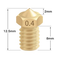 3D printer accessories E3D V5/V6 M6 threaded brass nozzle 0.4 1.75/3mm nozzle