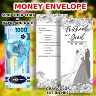 100pcs 3x7 inc SHADES OF BLACK Custom Wedding / Angpao Envelope (Edit Details Only)