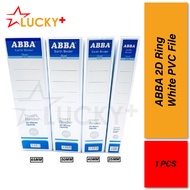 ABBA 2D Ring File White PVC 25mm/40mm/50mm/65mm(1pcs)/ Fail Kulit Keras Putih/ 2D File/ A4 File/ Fai