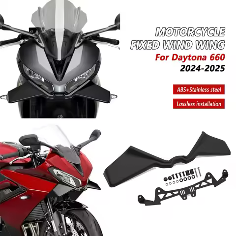 For Daytona 660 2025 Daytona660 2024New Motorcycle side spoiler fixed wing aerodynamic winglet front
