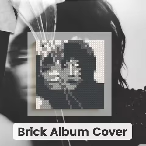 L-Lady Gaga Pop Music Album Cover MOC Building Blocks Mosaic Pixel Art Brick Painting DIY Gift