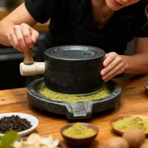 Small Matcha Stone Mill Manual Tea Mill Grains Grinder Green Stone Tea Grinder Hand Pepper Grinder C