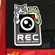 貓咪與青蛙行車記錄器貼紙