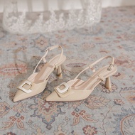 Parisian Elegant Open-Toe High Heels Spring 2025 Womens Fashion Sandals Versatile Pointed Toe Thin H