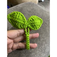 Handmade crochet sprout for headphones