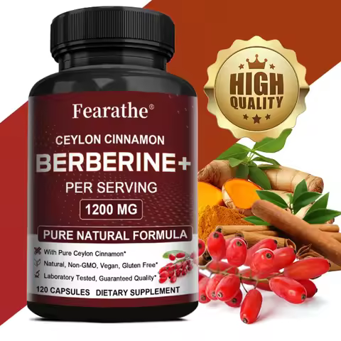 Berberine HCI & Ceylon Cinnamon Capsules, Support Cardiovascular, Gastrointestinal, Liver, Immune He