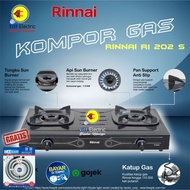 Kompor Gas Rinnai 2 Tungku Ri 202 S / Rinnai 2 Tungku + Selang Regltor