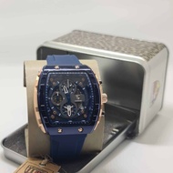 Jam tangan pria Mewah LEOPARD Tali Karet Navy Chrono aktif Original