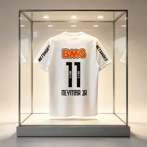 Vintage Neymar 11 BMG Print Football T-Shirt Men Women Quick Dry Breathable Retro Santos Casual Socc