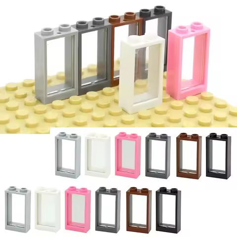 DIY Accessories City Classic Windows with Glass 1x2x3 Window Frame Doors MOC Parts Compatible with 6