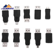 10PCS OTG 5 Pin F/M mini Changer Adapter Converter USB Male to Female Micro-USB