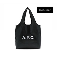 APC logo print pu tote shoulder bag