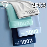 EAGLADE 4PCS Boxer Brief for Mens Underwear Ice Silk Man Breathable Stretchable 9922 in Light Blue H