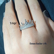 cincin emas tua asli variasi mahkota 