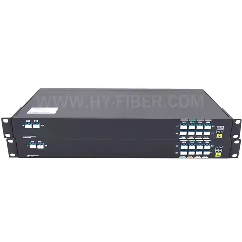 CWDM Mux and Demux Rack Mount, Tx and Rx 18CH 1270-1610nm, Dual Fiber FMU, 1U Rack Mount, LC, UPC