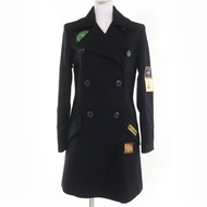 COACH 23152 羊毛雙排扣大衣，黑色，2 碼（約 S-M 碼），成色極佳，帶貼布，含衣架和防塵袋。正品。