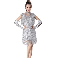 latin dance costume women Sequined Fringed Latin Dance Dress Latin Dance Competition Dress Cha Cha D