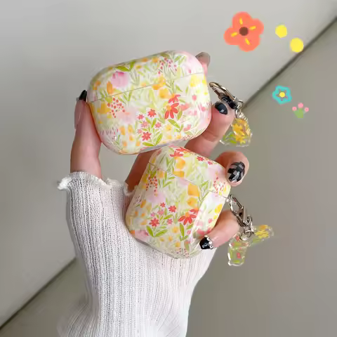 glamorous floral pattern case for the AirPods1/2 AirPods3 AirPods pro and pro2 TPU headphone covers